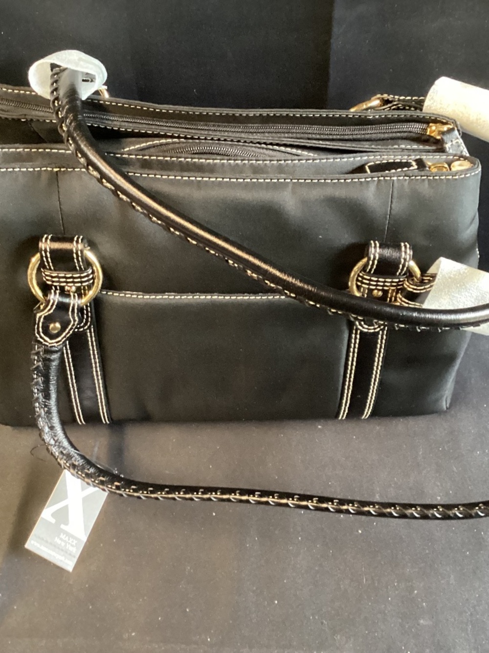 Black Leather Maxx New York Bag
